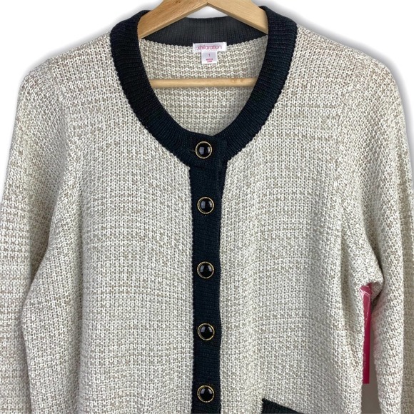 Xhilaration | Cream and Black Button Up Cardigan - Picture 4 of 10